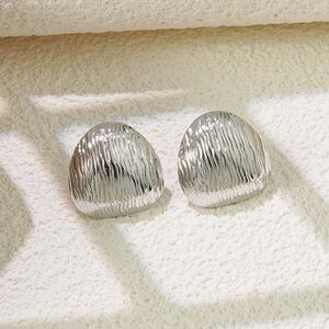 Elegant Silver Textured Earrings
